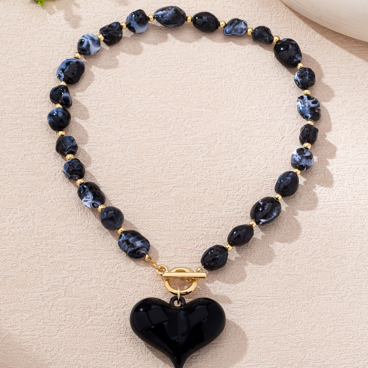 Boho Multi-Strand Beaded Heart Necklace