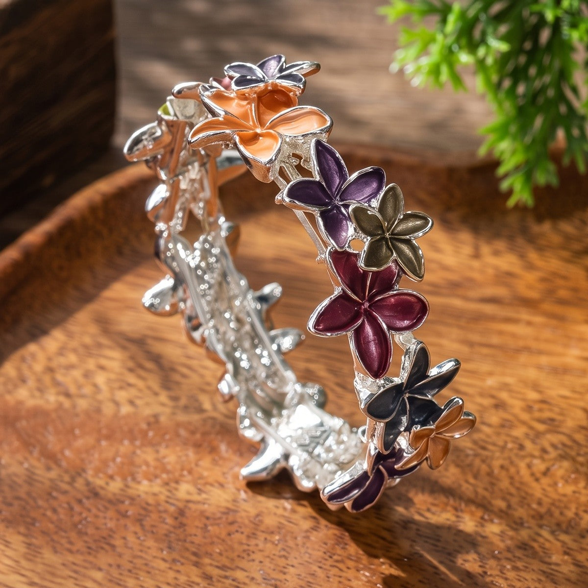 Boho Enamel Floral Stretch Bracelet