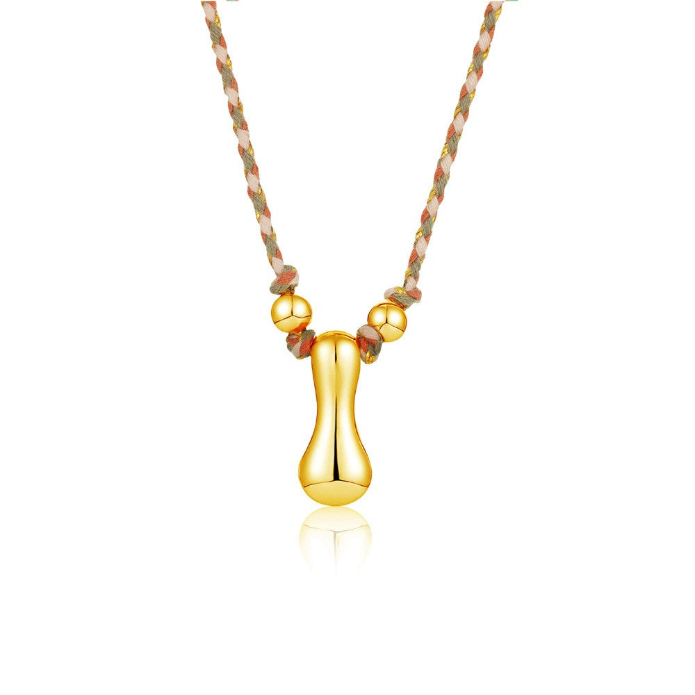 Elegant Woven Rope Bubble Initial Necklace