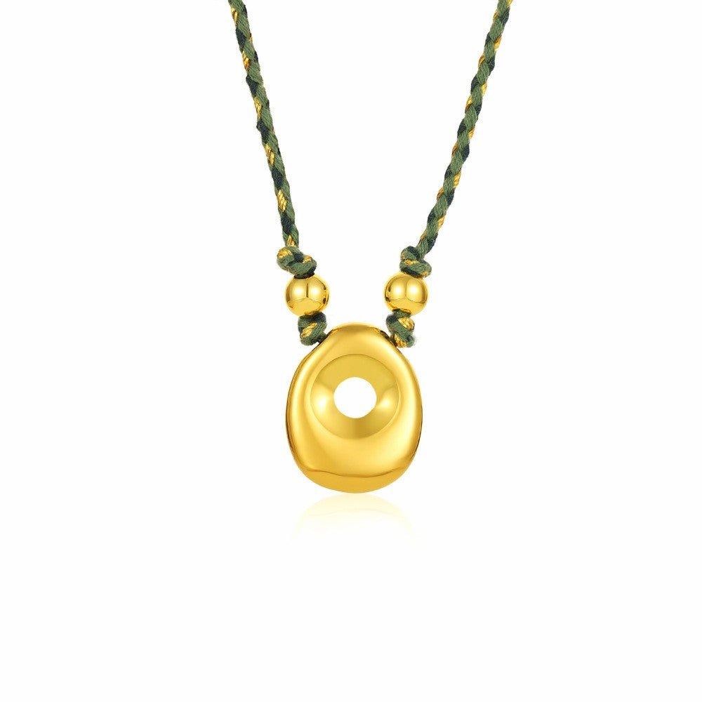 Elegant Woven Rope Bubble Initial Necklace