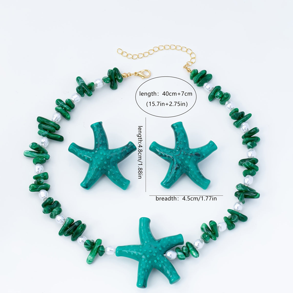 Boho Acrylic Starfish Necklace & Earring Set