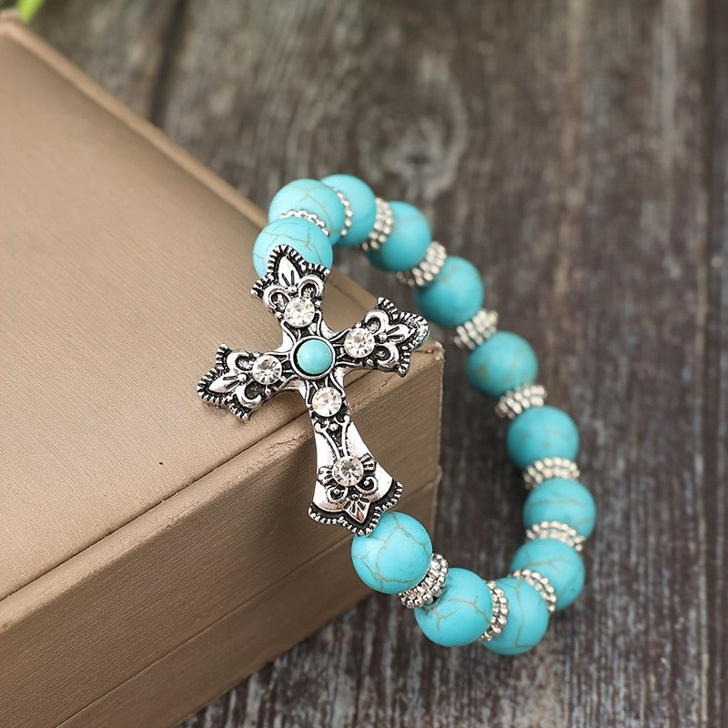 Boho Turquoise Cross Bracelet