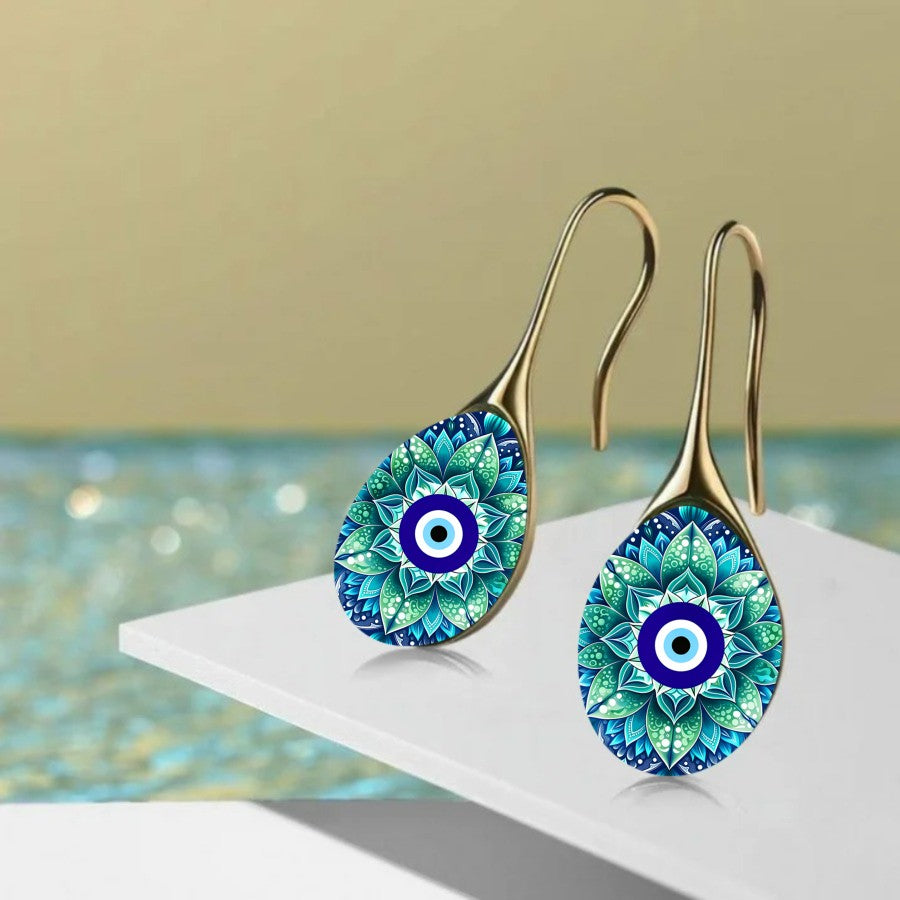 Elegant Mandala Evil Eye Earrings