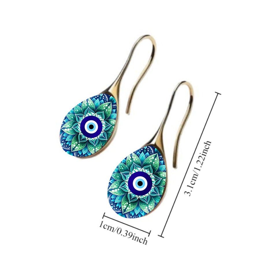 Elegant Mandala Evil Eye Earrings