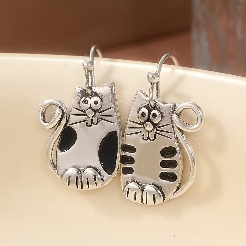 Cute Vintage Kitten Drop Earrings