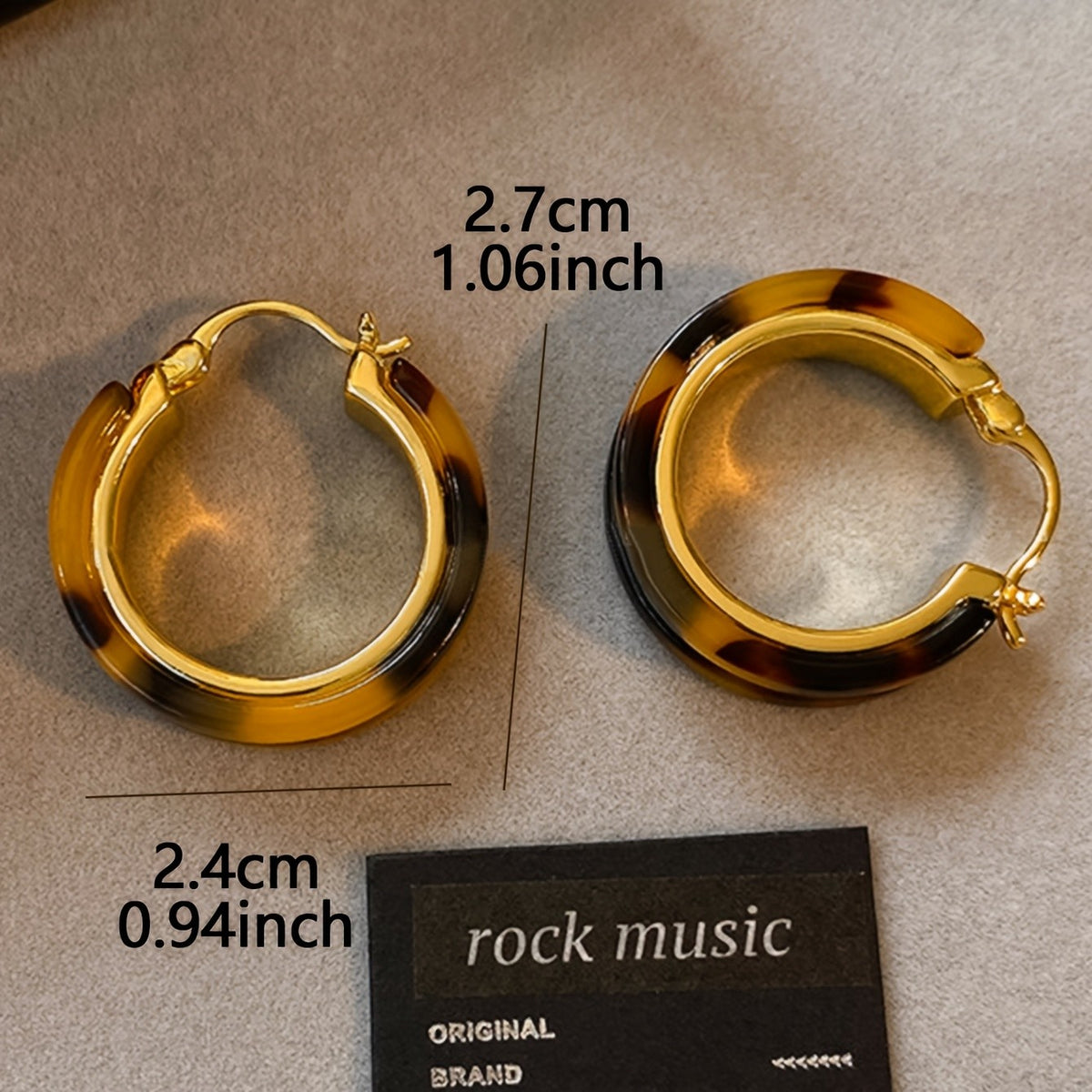Vintage Tortoise Shell Hoop Earrings