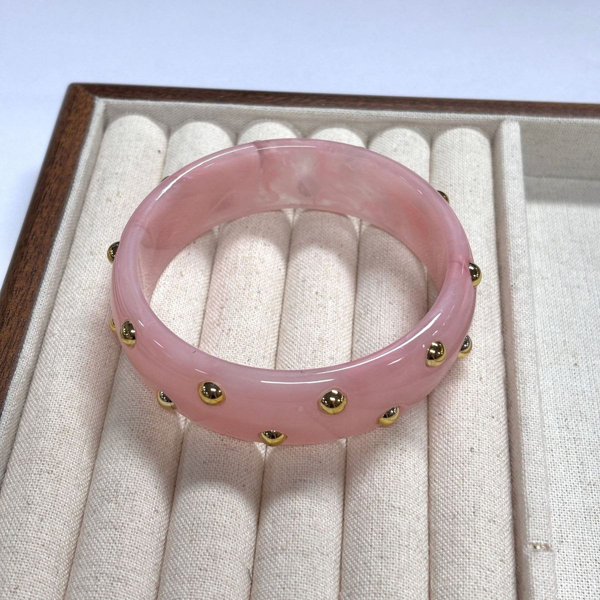 18k Boho Studded Resin Bangle Set