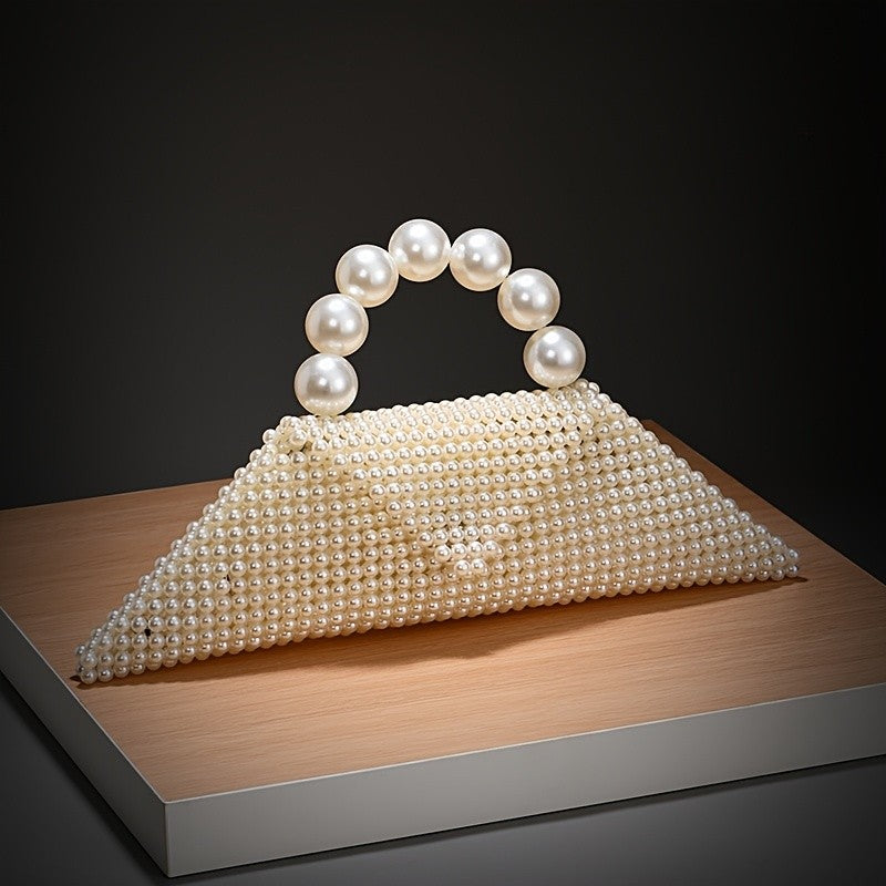 Elegant Pearl Triangle Clutch