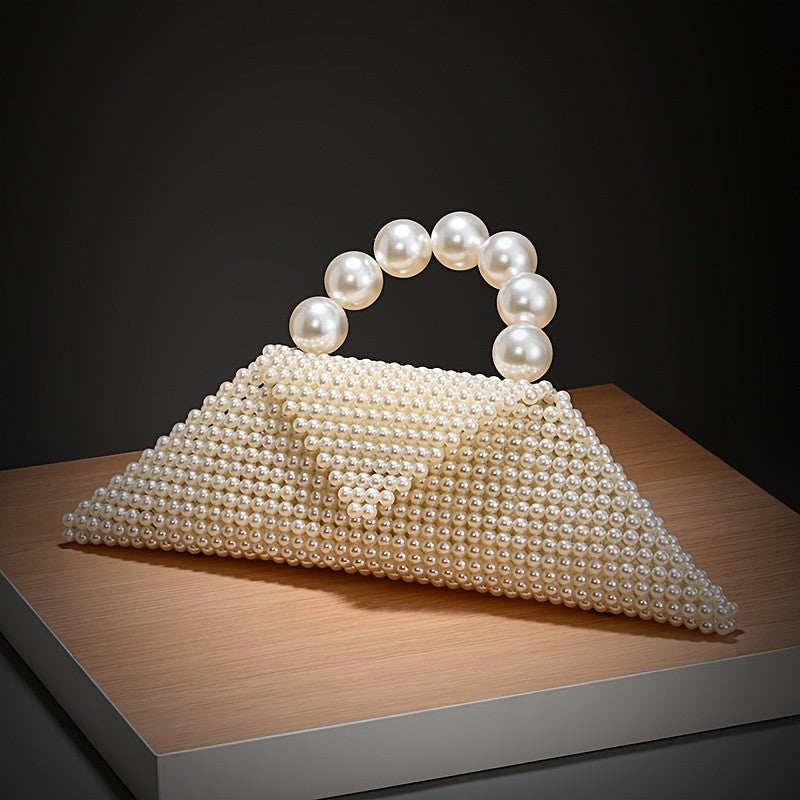 Elegant Pearl Triangle Clutch