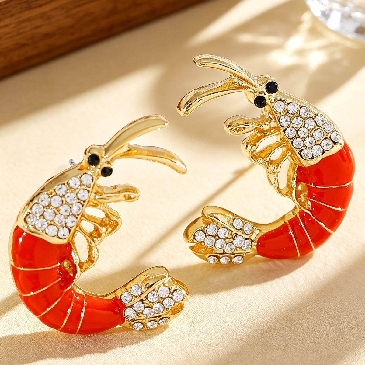 Vintage Red Lobster Stud Earrings