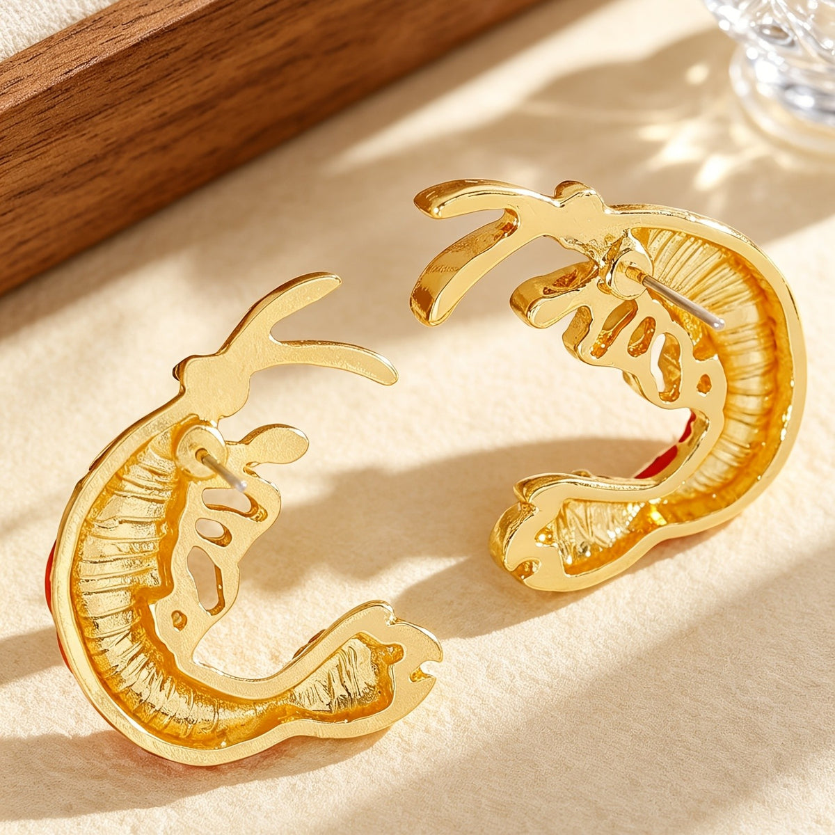 Vintage Red Lobster Stud Earrings