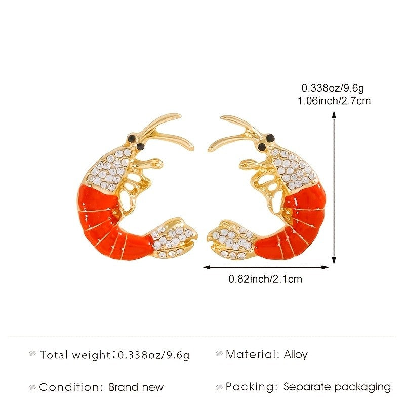 Vintage Red Lobster Stud Earrings