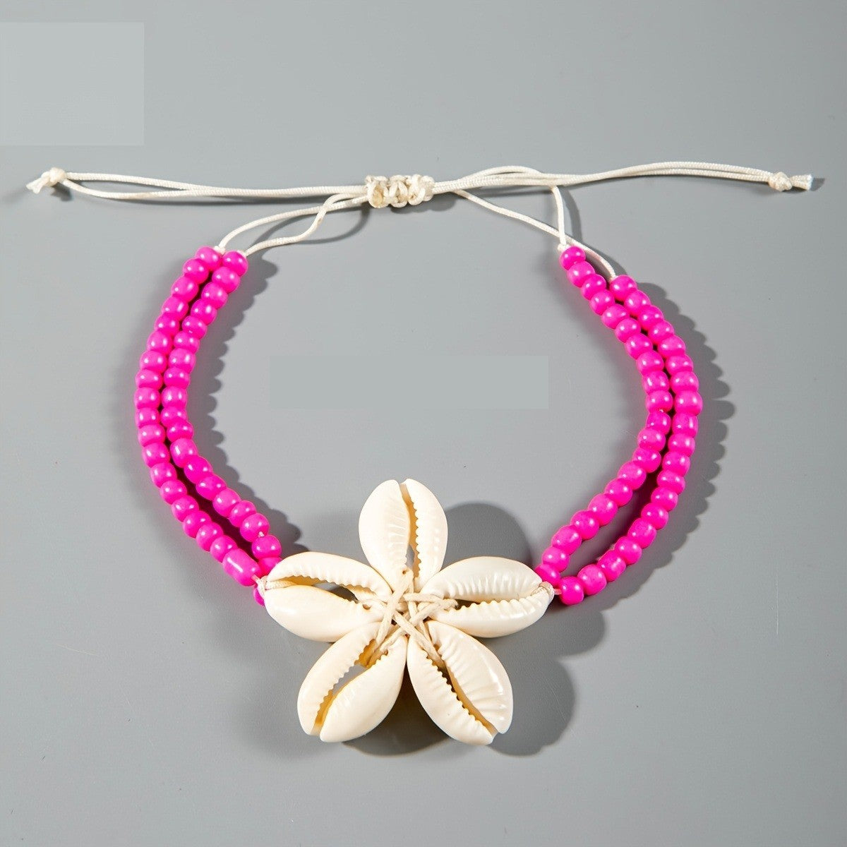 Boho Colorful Beaded Shell Flower Anklet