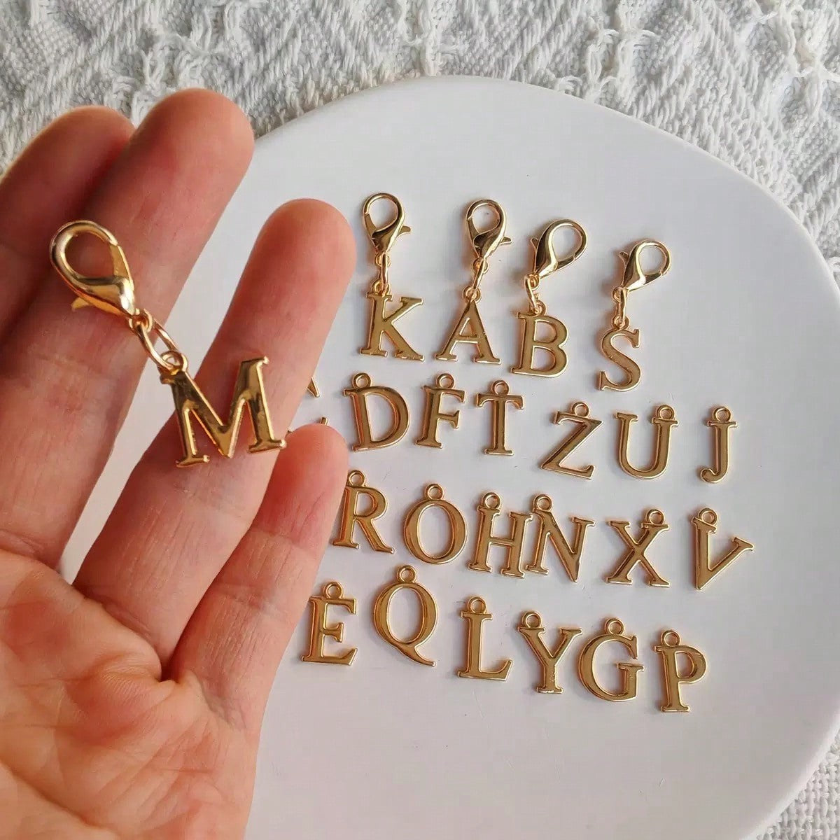 Classy Serif Letter Initial Keychain