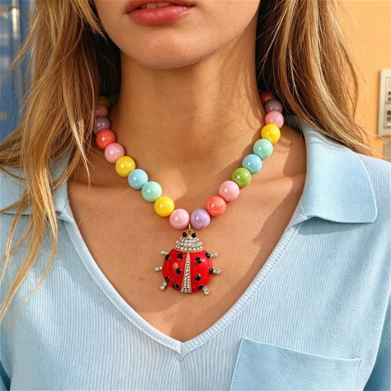 18k Boho Pink Pearl Lobster Necklace