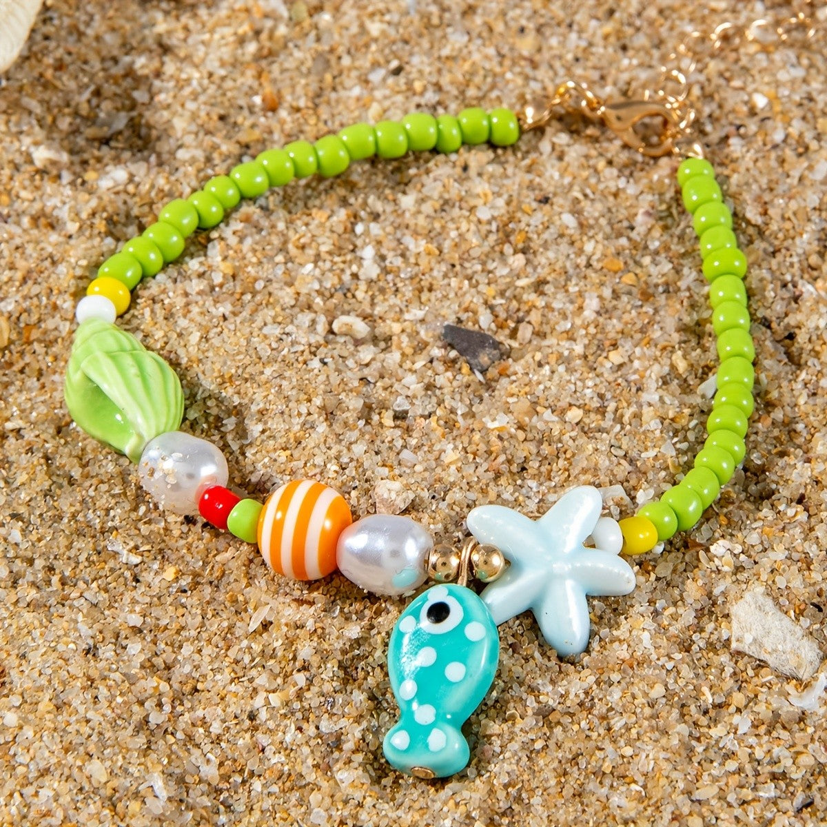 Boho Polka Dot Fish Anklet