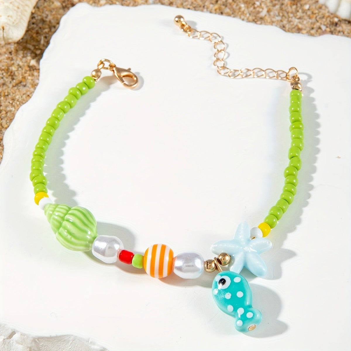 Boho Polka Dot Fish Anklet