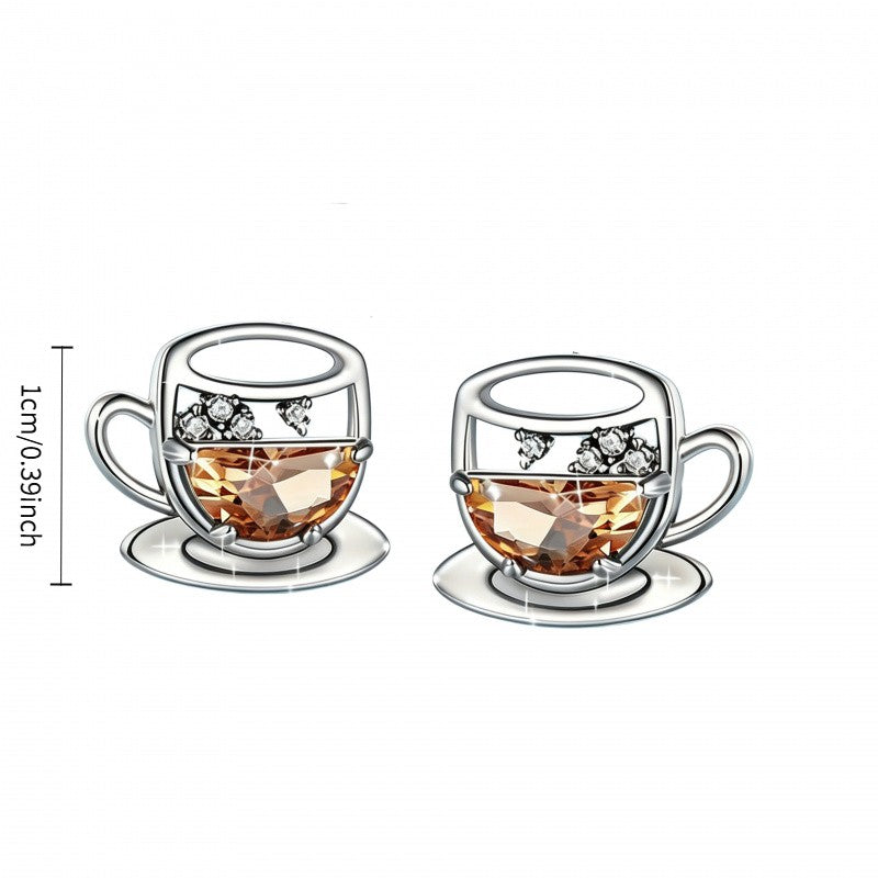 Dainty Coffee Cup Stud Earrings