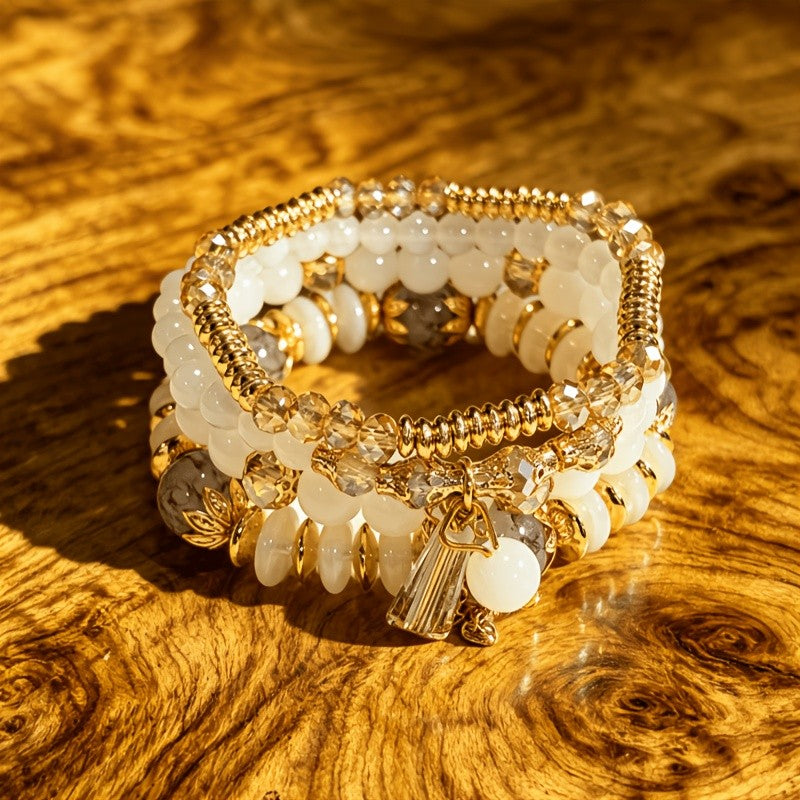 Boho Layered Bead Bracelet Set