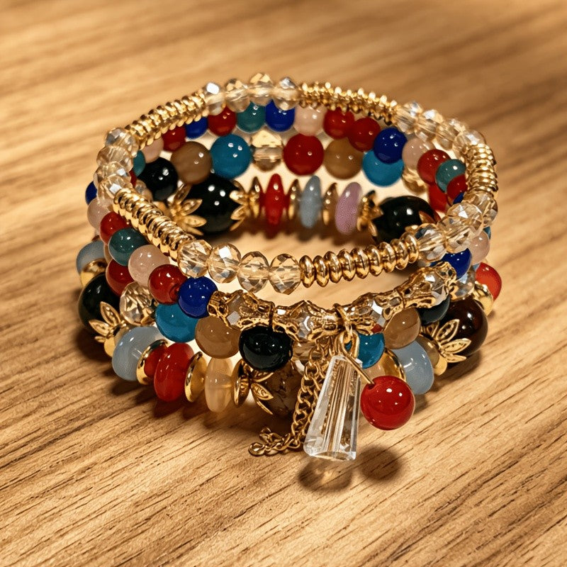 Boho Layered Bead Bracelet Set