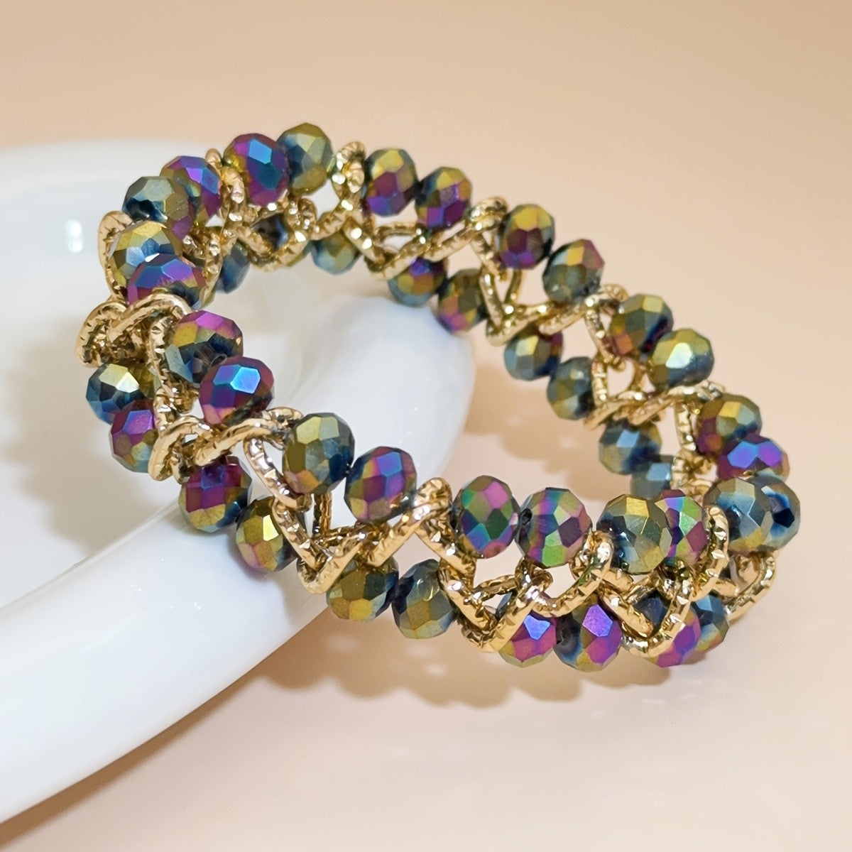 14k Boho Blue Crystal Bracelet