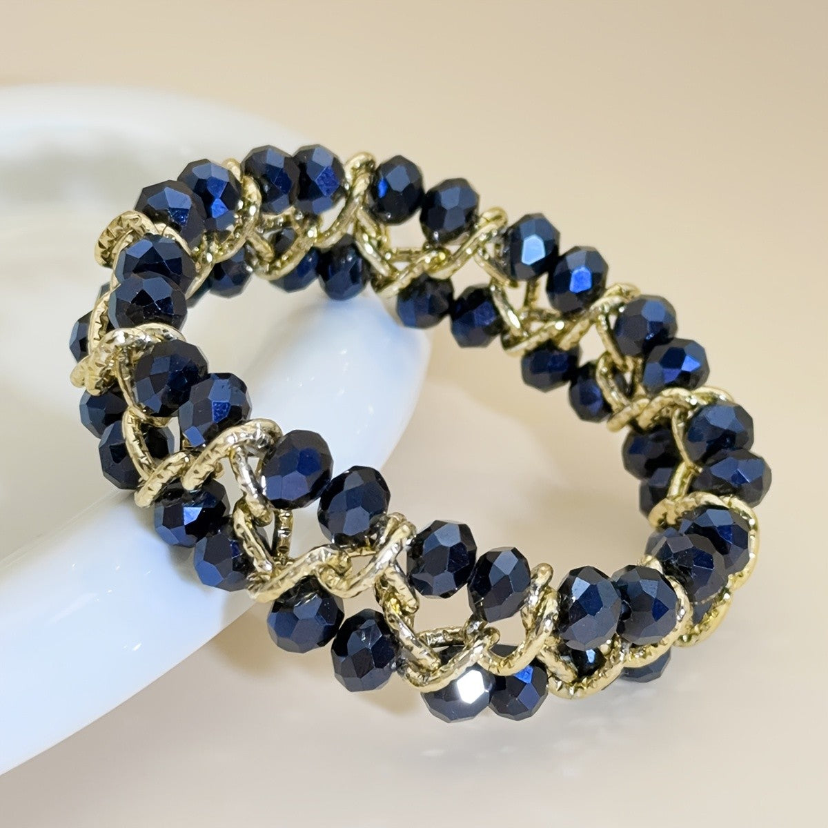 14k Boho Blue Crystal Bracelet