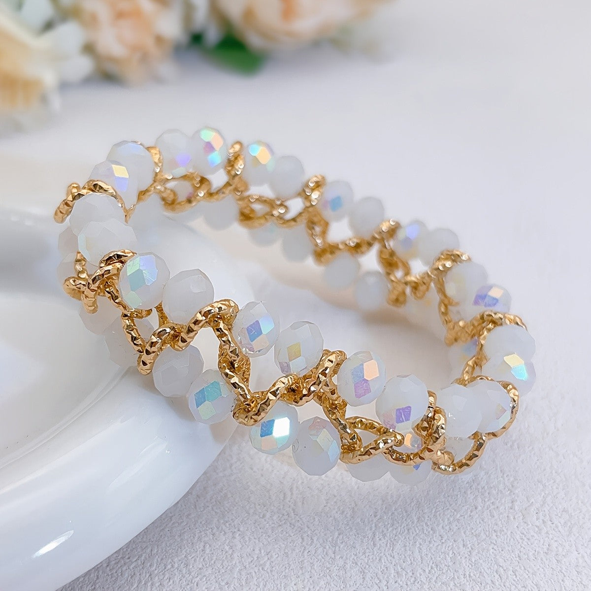 14k Boho Blue Crystal Bracelet