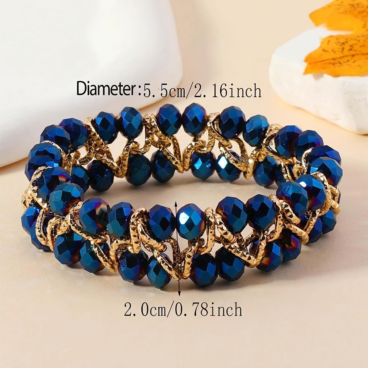 14k Boho Blue Crystal Bracelet