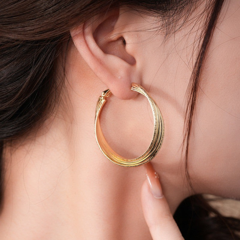 Elegant Textured Layered Hoop Earrings
