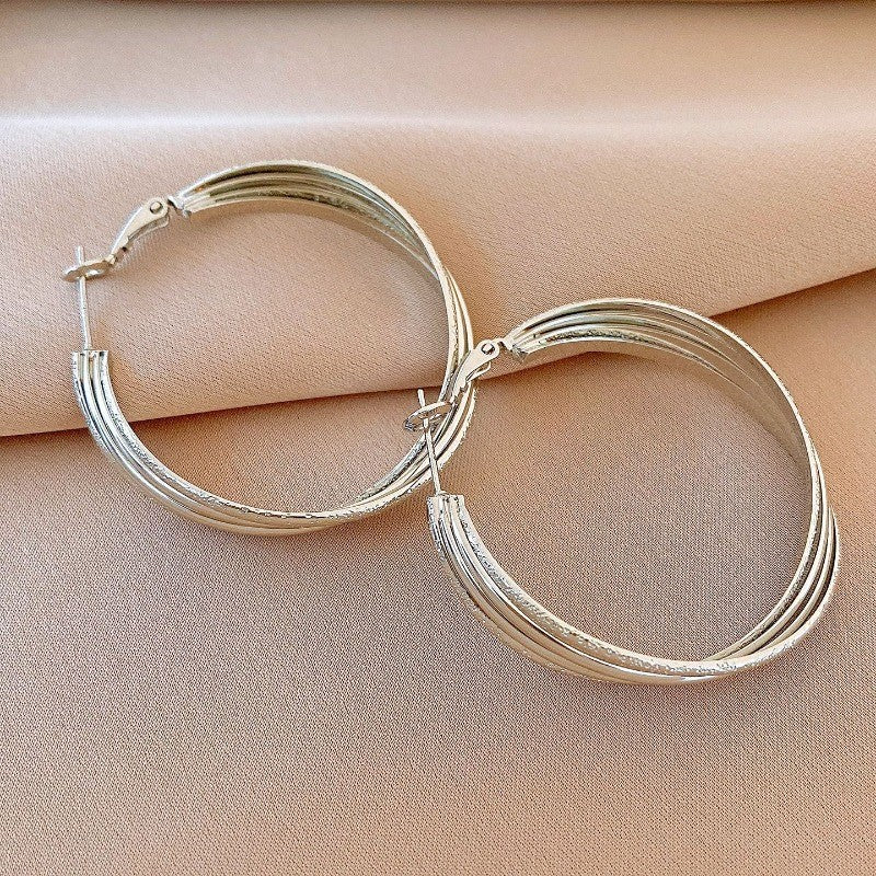 Elegant Textured Layered Hoop Earrings