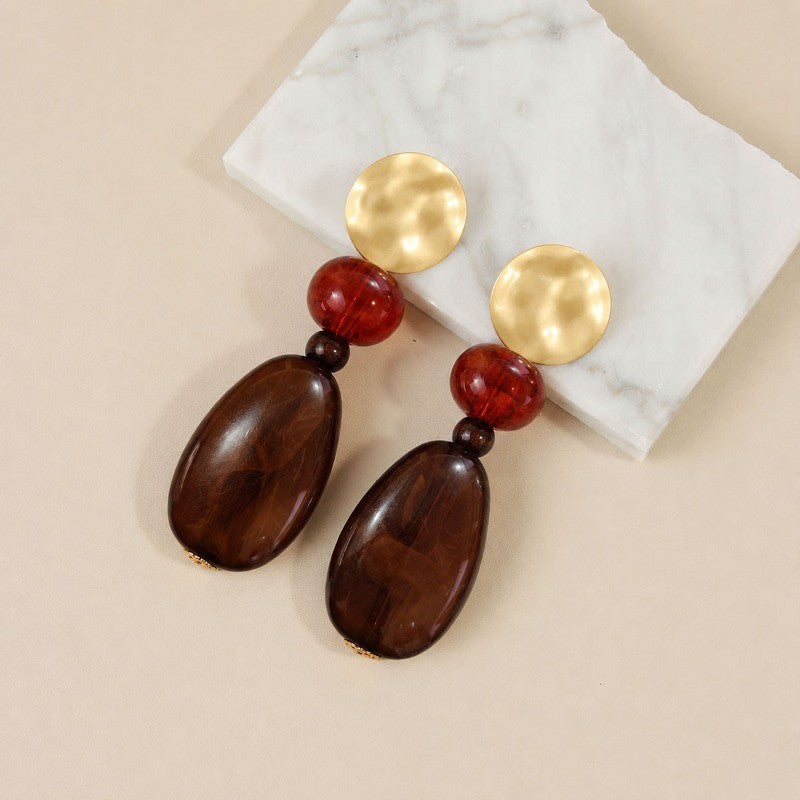 Classy Marbled Resin Drop Earrings
