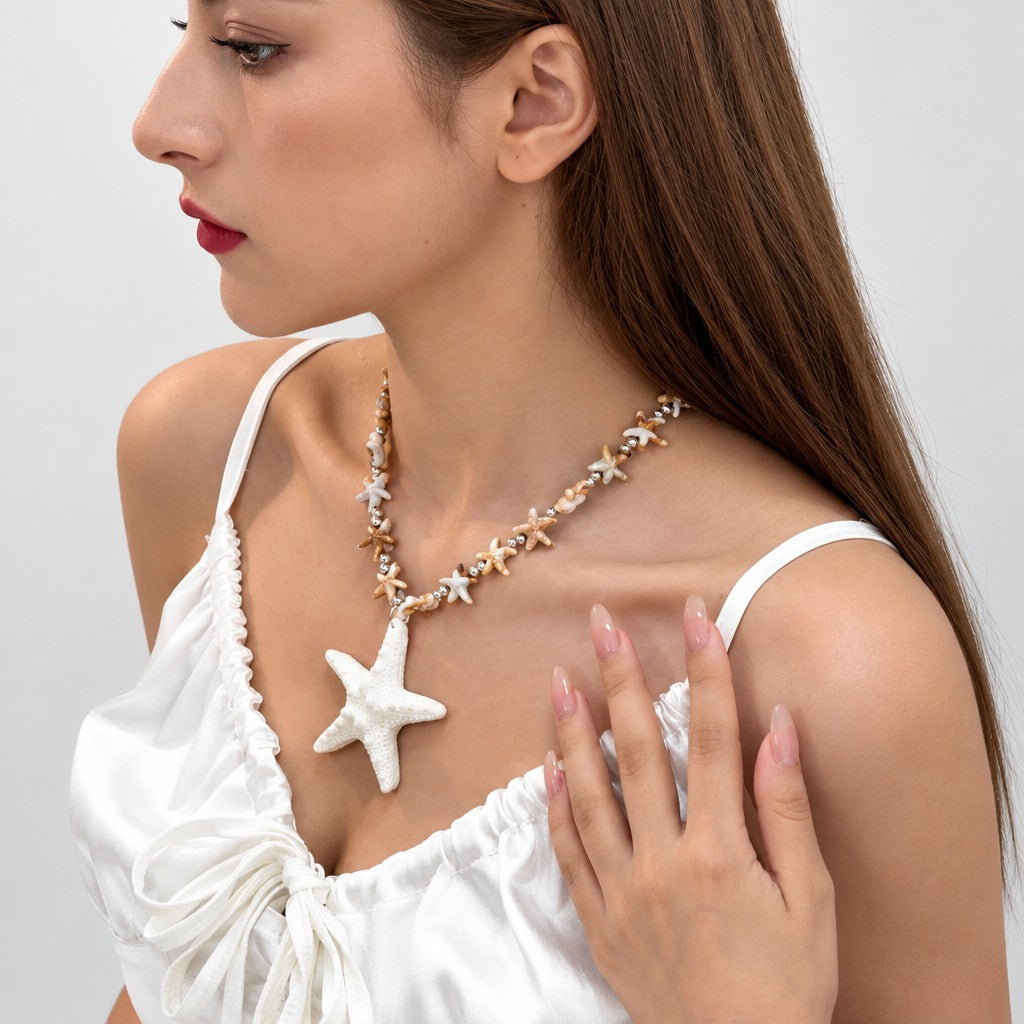 Boho Starfish Bead Necklace