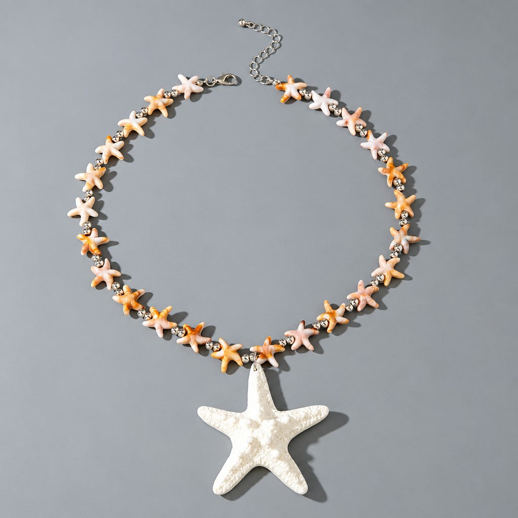 Boho Starfish Bead Necklace