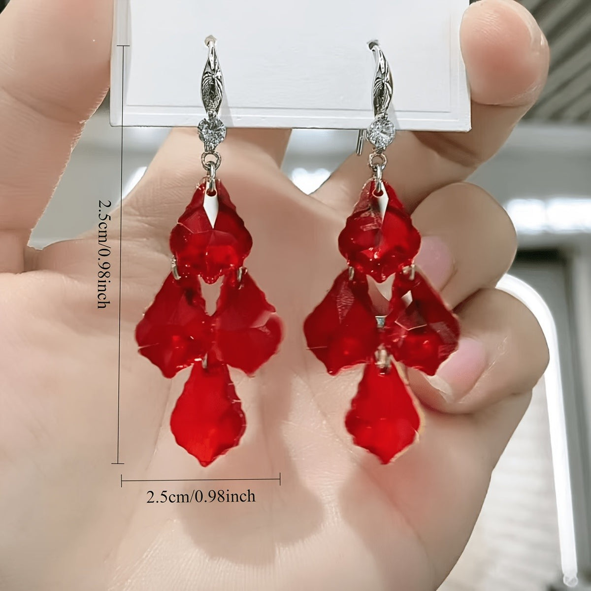 Elegant Royal Blue Crystal Drop Earrings