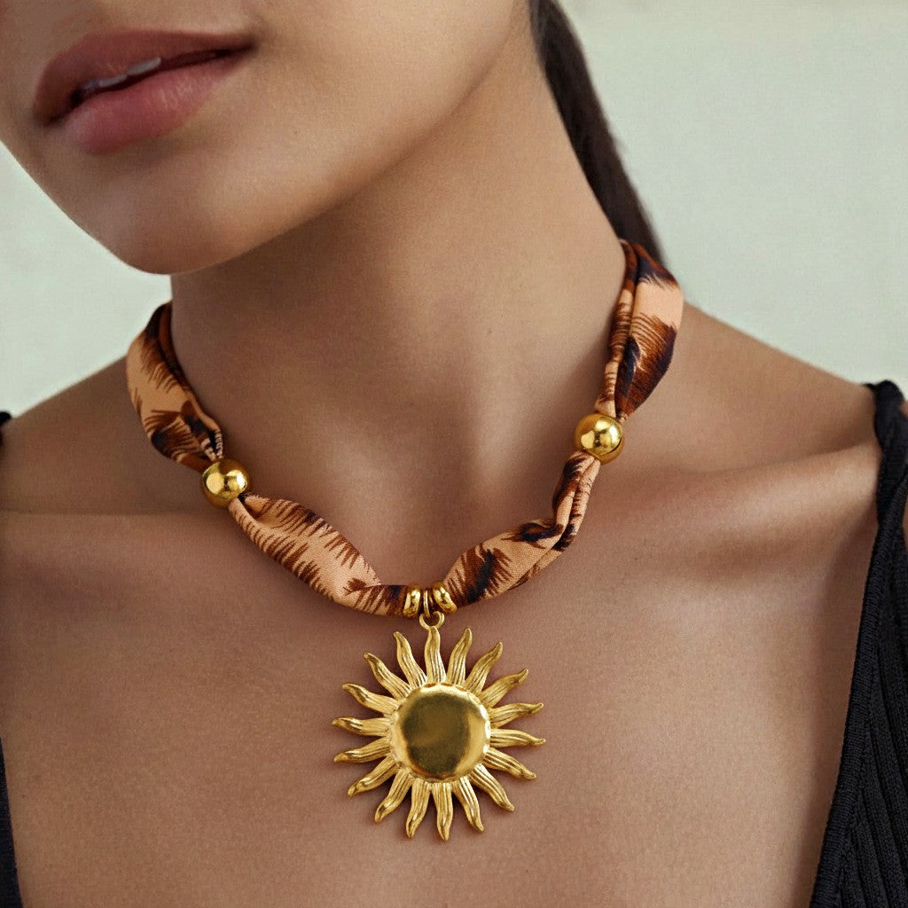 18k Boho Starfish Scarf Necklace