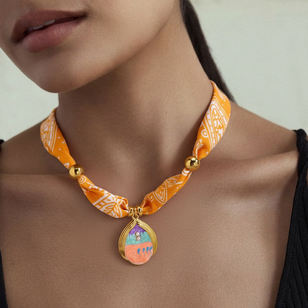 18k Boho Starfish Scarf Necklace