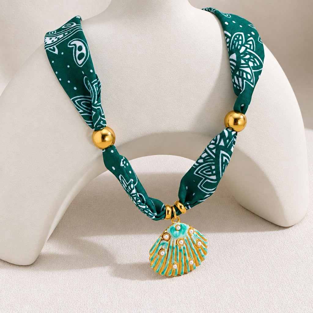 18k Boho Starfish Scarf Necklace