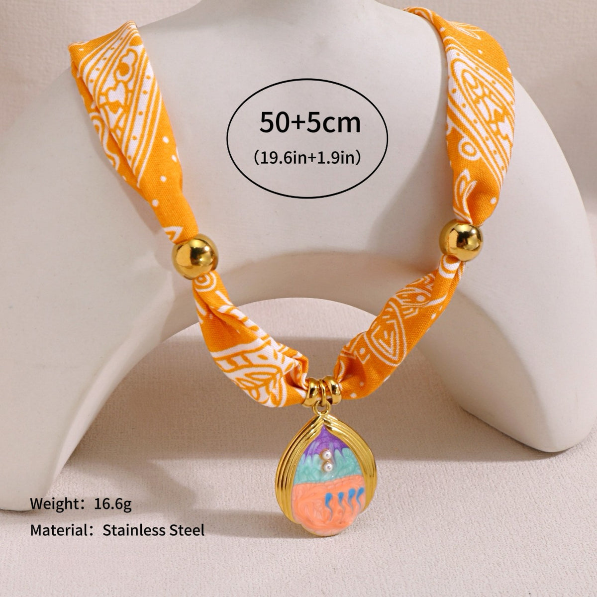 18k Boho Starfish Scarf Necklace