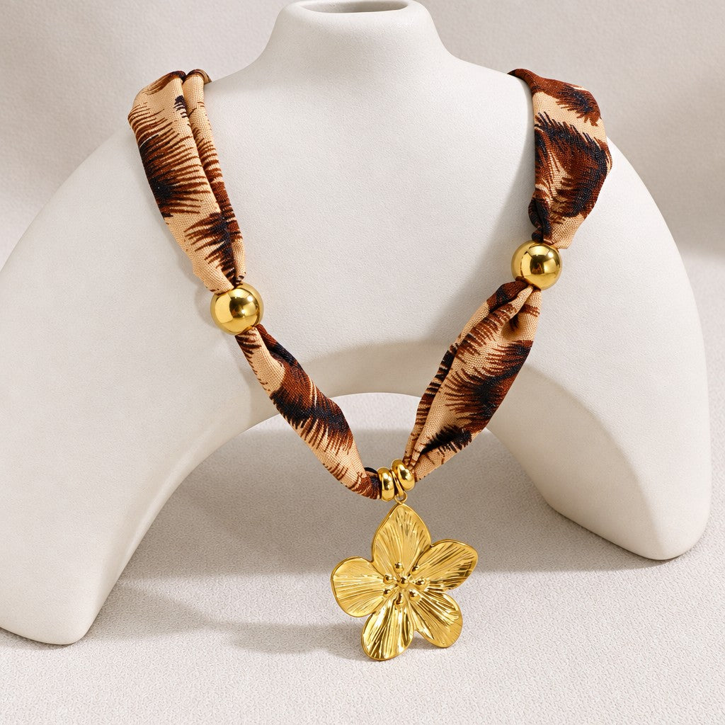18k Boho Starfish Scarf Necklace
