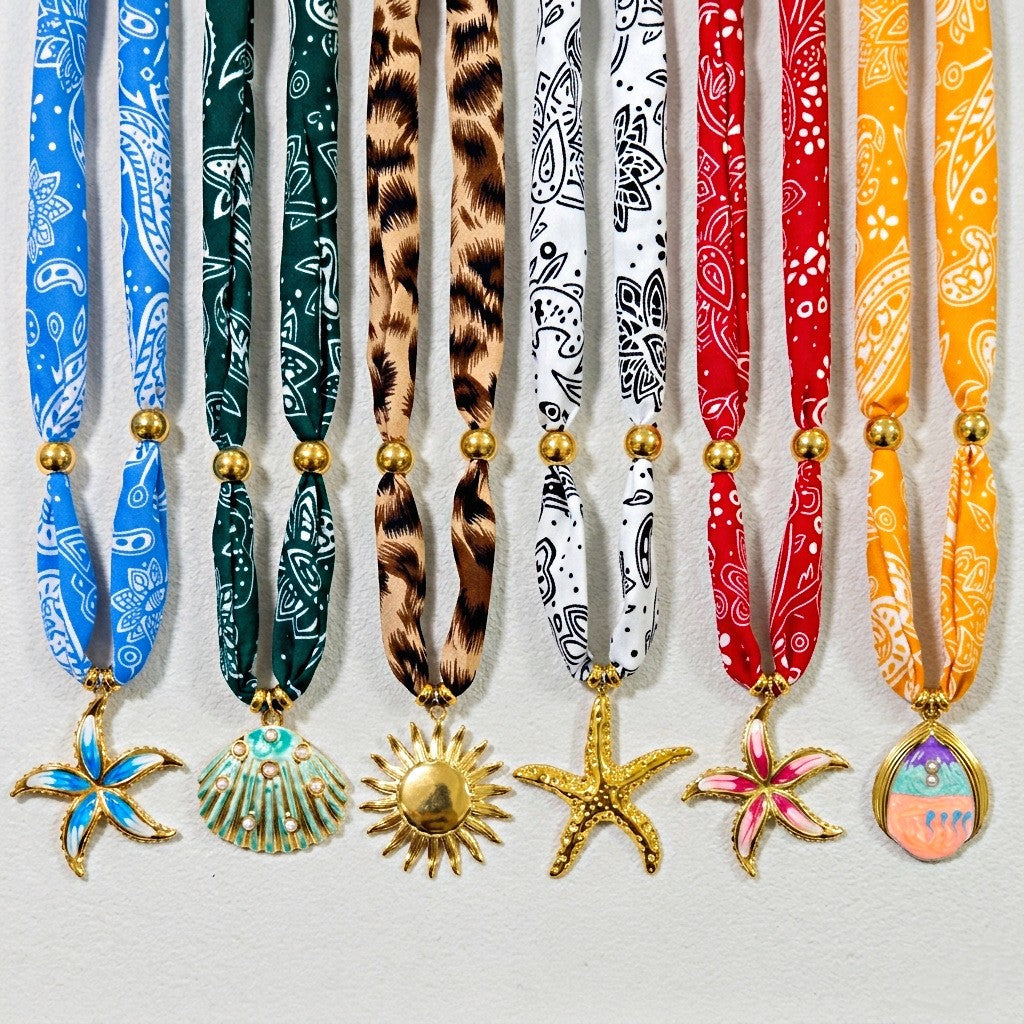 18k Boho Starfish Scarf Necklace