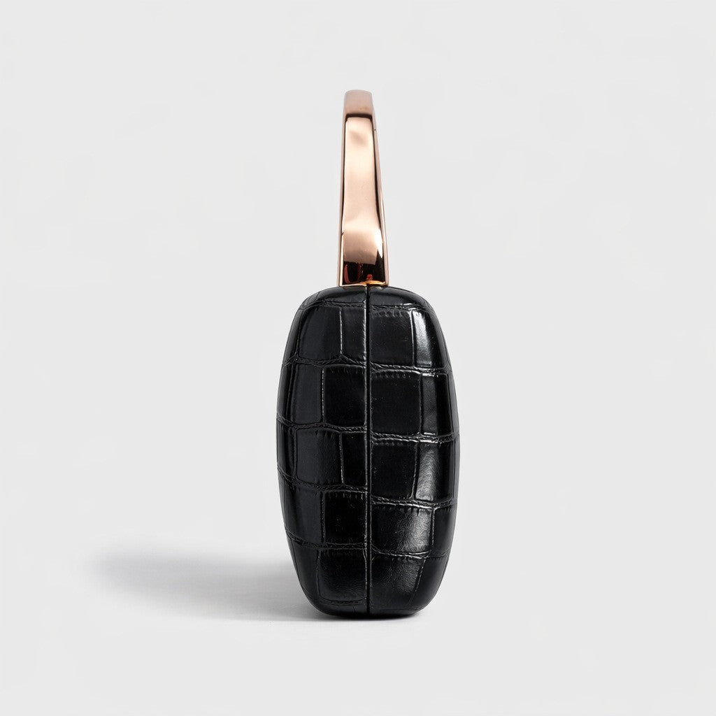 Elegant Croc Embossed Box Clutch