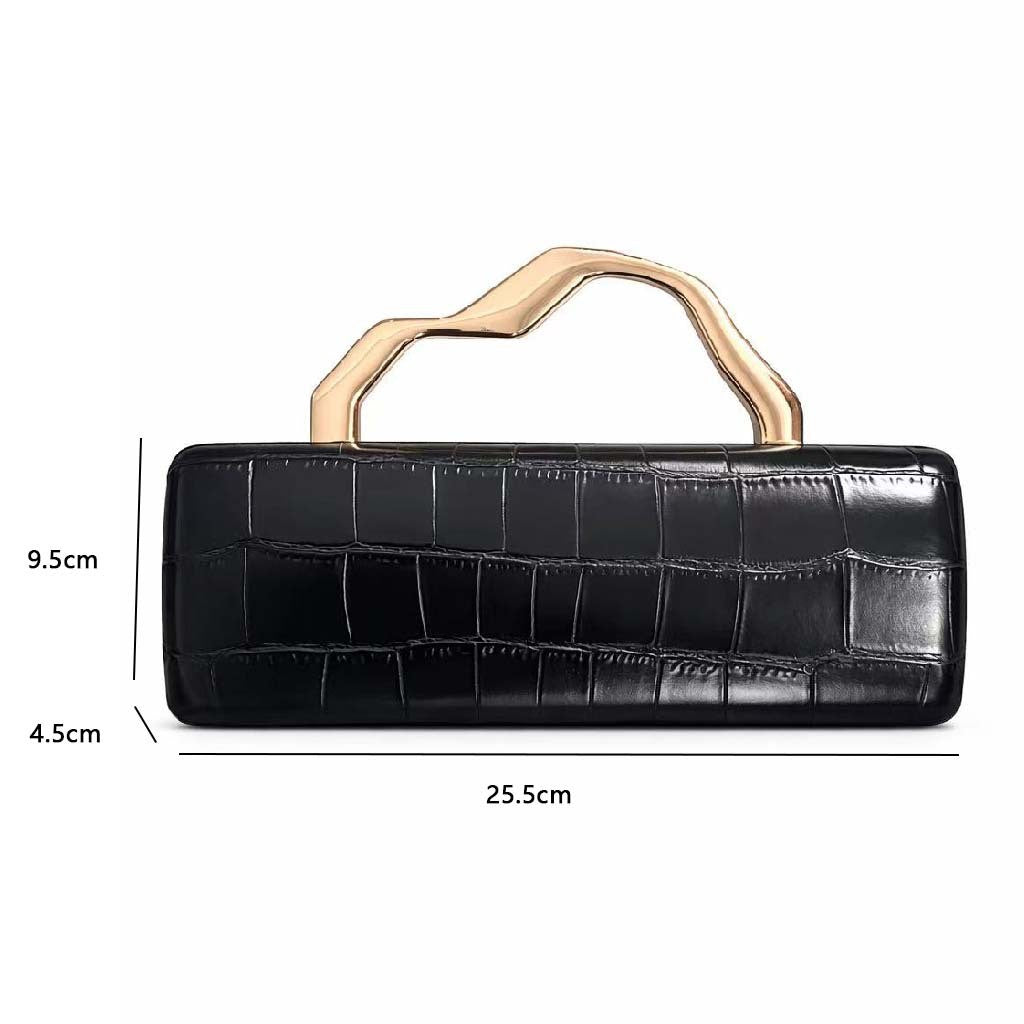 Elegant Croc Embossed Box Clutch