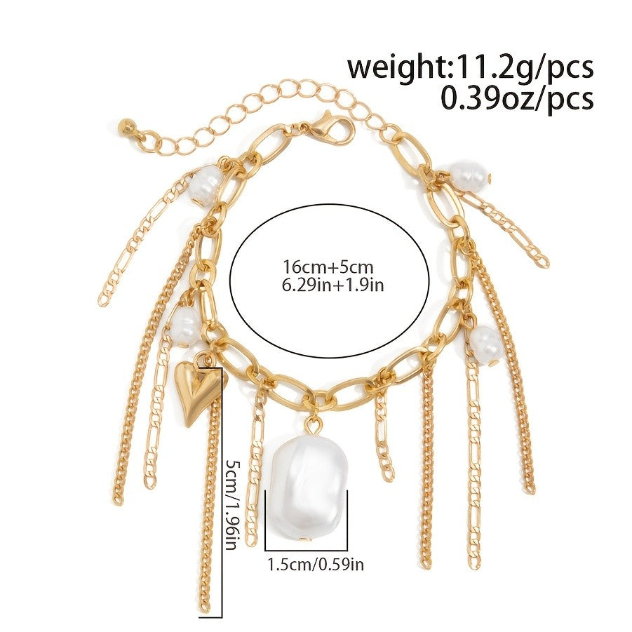 Classy Baroque Pearl Tassel Bracelet