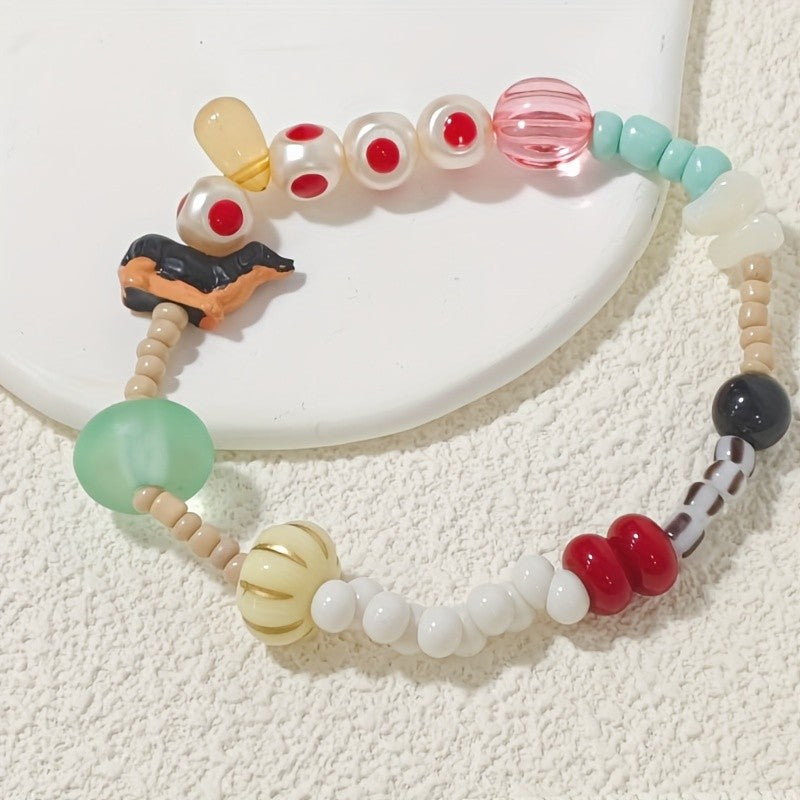 Vintage Dachshund Beaded Bracelet