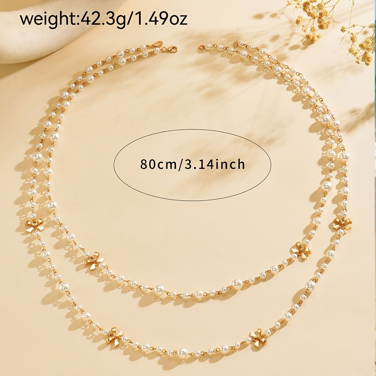 Elegant Layered Pearl Bow Necklace