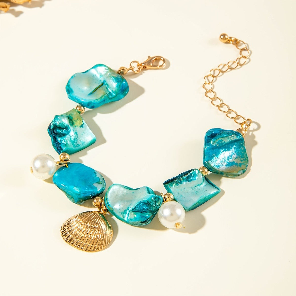 Boho Marbled Resin Shell Bracelet