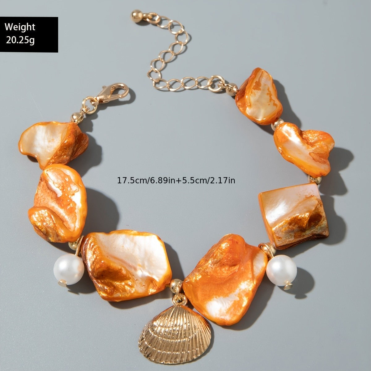 Boho Marbled Resin Shell Bracelet