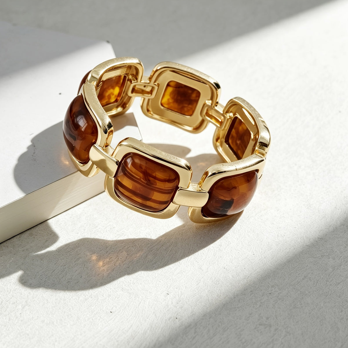 Boho Vintage Resin Link Bracelet