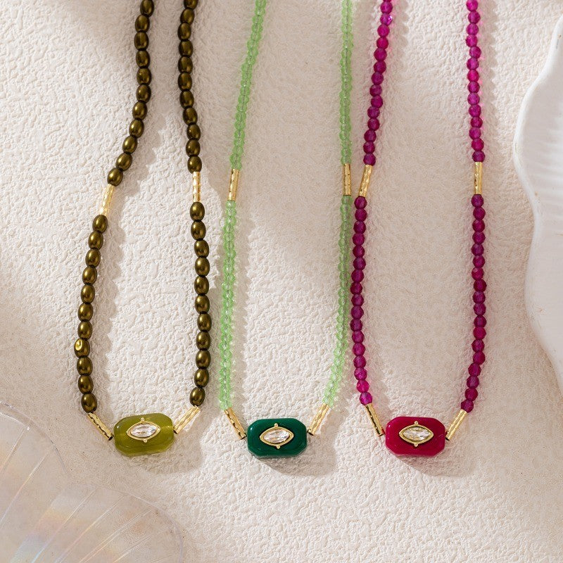 Boho Retro Resin Bead Necklace