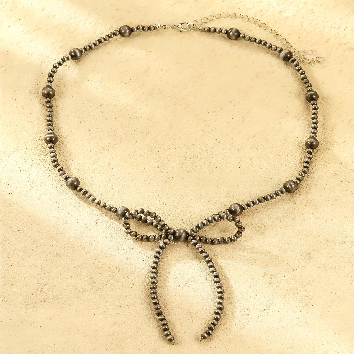 Boho Beaded Bow Necklace